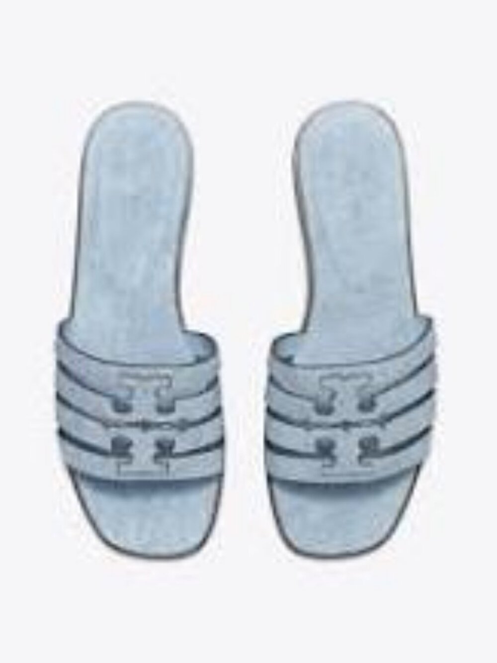 NIB Tory Burch Ines Slide Sandals BLUE CLOUD